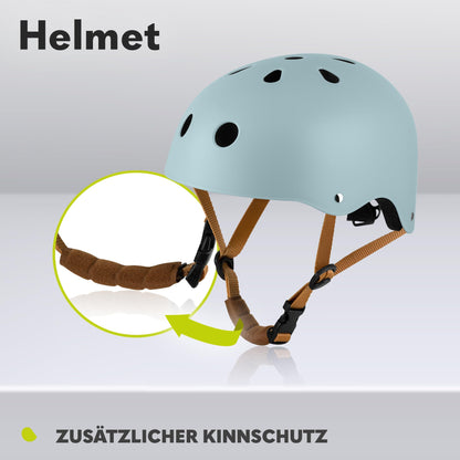LIONELO Helmet protective helmet for kids, adjustable 50-56 cm, chin guard, Intertek certified helmet for girls and boys, size S