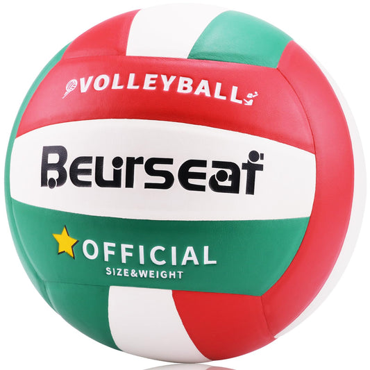 Beurseaf Volleyball, Soft Touch Beach Volleyball, Sports Volleyball, official size 5 Indoor & Outdoor Volleyball (Green & Red)