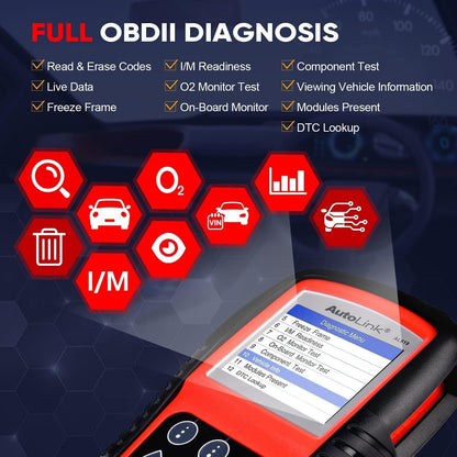 Autel AutoLink AL619 OBD2 Scanner, Car ABS/SRS Diagnostic Tool, Reset ABS Airbag Warning Lights, OBDII Function with Live Data, Ready Test, Advanced from ML619/ML519/AL519.