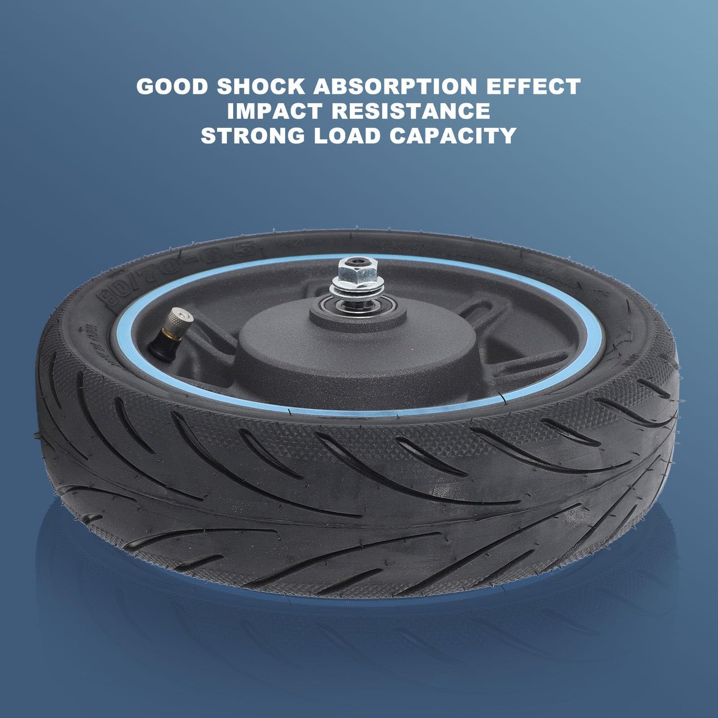 BuyWeek Electric Scooter Front Wheel for MAX G30D, Explosion-proof Front Wheel Tire Non-slip Electric Scooter Front Wheel Vacuum Tire Replacement.