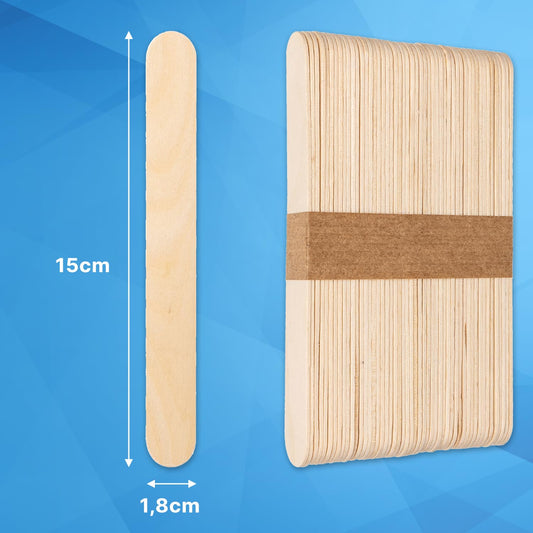 500x ARNOMED® wooden spatulas, wooden sticks for ice cream, crafting & waxing, disposable wooden handles, ice cream sticks, tongue depressors, crafting wooden sticks, wooden sticks, mouth spatulas, wooden stirring sticks.