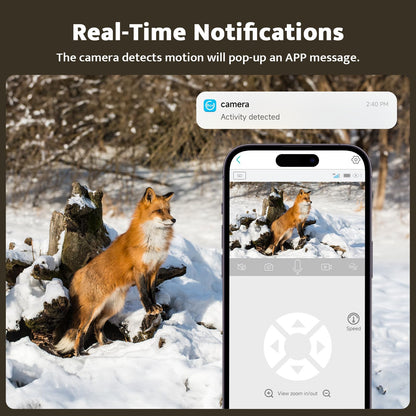 usogood 4G LTE Solar Wild Camera, 360° 2K Wildlife Camera with unlimited data plan, SIM card 32GB memory card, phone transfer app, IP66 waterproof.