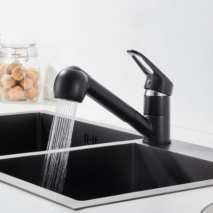 Auralum Kitchen Faucet Pull-Out Black, Sink Faucet with 360° Swivel, Kitchen Faucet with Pull-Out Sprayer Sink Faucet with Spray