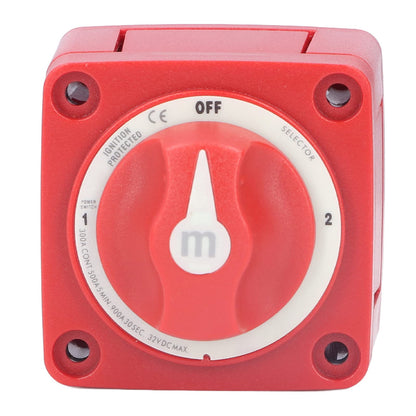 Akozon 300A 3-Position Dual Circuit Battery Switch Isolator for Marine, Boats, Car, Truck, Trailer, RV, red, Toggle Switch, manual, rotatable