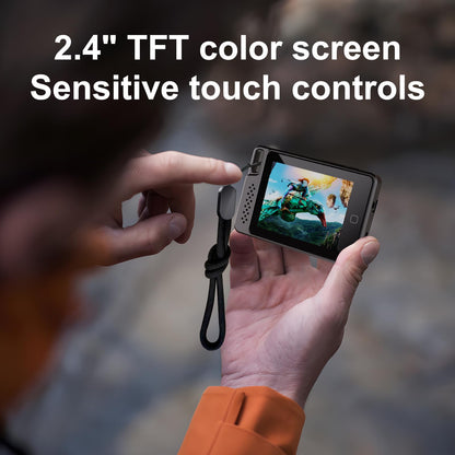 64GB MP3 player with Bluetooth 5.3, 2.4" full touchscreen, metal cover, portable with speaker, voice recording, FM radio, supports 128GB kids MP3 player.