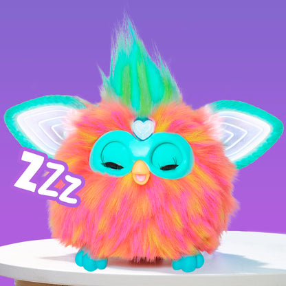 Furby Coral Interactive Plush Toy - Speaks German, responds to voice, dances & lights up - 5 game modes, 600+ reactions - With accessories - Electronic toy for ages 6 and up.