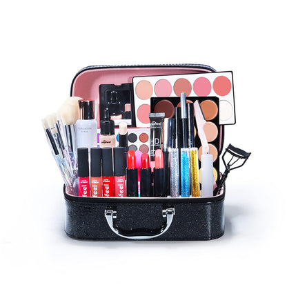 FantasyDay Multi-function Exquisite Makeup Gift Set Cosmetic Makeup Kit for Face, Eyes, and Lips - Makeup Palettes Makeup Case with Eyeshadow Palette, Lipstick, Blush, Mascara, Brushes