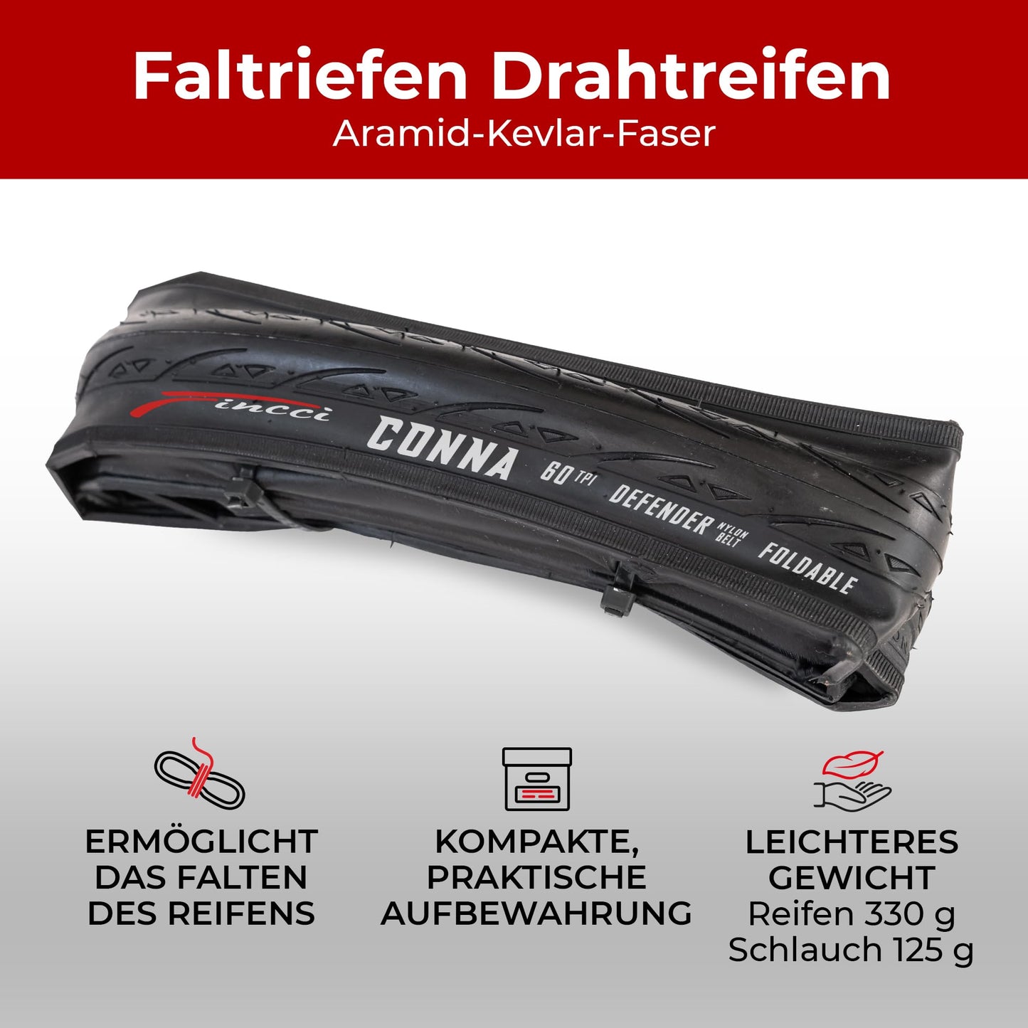 Fincci 28 Inch Bicycle Tires - Pair of 23-622 700x23c Tires with 28 Inch Bike Tubes and 1mm Puncture Protection, 60 TPI, for Road Bike, City Riding, Touring Bike Race, e Bike, 2 Pack Bike Accessories.