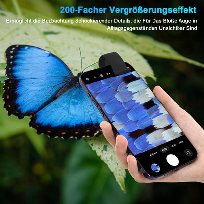 200X mini microscope for smartphone, USB mobile phone microscope for smartphone HD mini microscope, explore Micworld with 200X smartphone microscope.