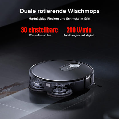 Roborock Qrevo Slim robot vacuum with mopping function - 8.2cm Ultra-Slim Design, StarSight 3D ToF navigation, 11,000Pa HyperForce suction power, 8-in-1 dock, FlexiArm side brush