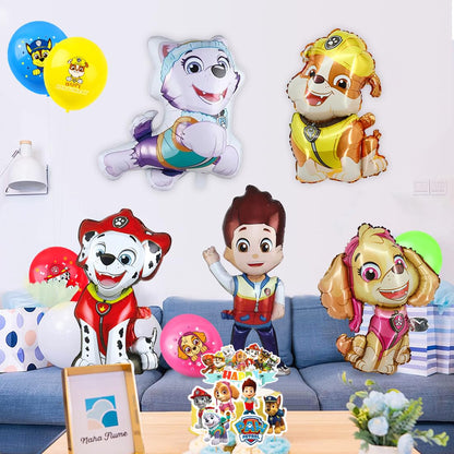 Patrol Birthday Decorations 3 Years, Paw Balloon Kids Birthday Boys Girls, Cartoon Dog Balloons Set, Dog Patrol Blue Balloon 3rd Birthday, Cake Topper for 3 Years Kids Birthday Party Decorations