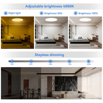 Pleasure 42cm LED ceiling light dimmable with remote control, 32W 4000K/RGB ceiling lamp color changing LED panel with night light, ultra-thin round LED lamp for children's room bedroom kitchen living room balcony.