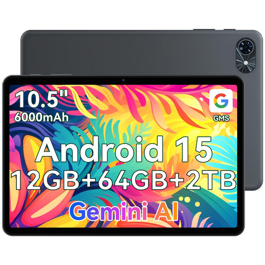 TABWEE 2025 latest 10-inch Android tablet with 15 Quad-Core, 14GB RAM+64GB ROM (TF 2TB), 6000mAh battery, 5G WiFi, Bluetooth 5.0, Type-C.