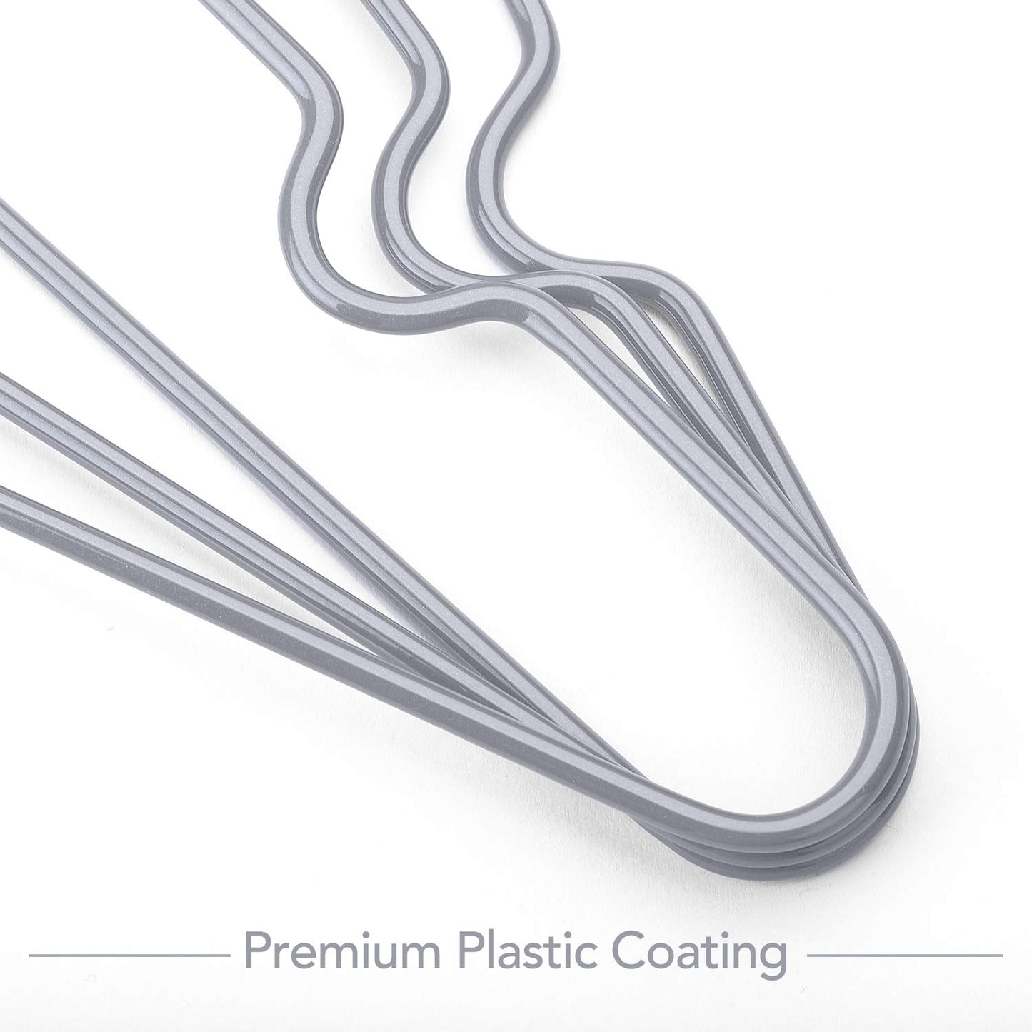 HOUSE DAY 40 Pack Gray Hangers Rubber Coated Metal Wire Hangers Non-Slip Space Saving Thin 0.4cm Thick