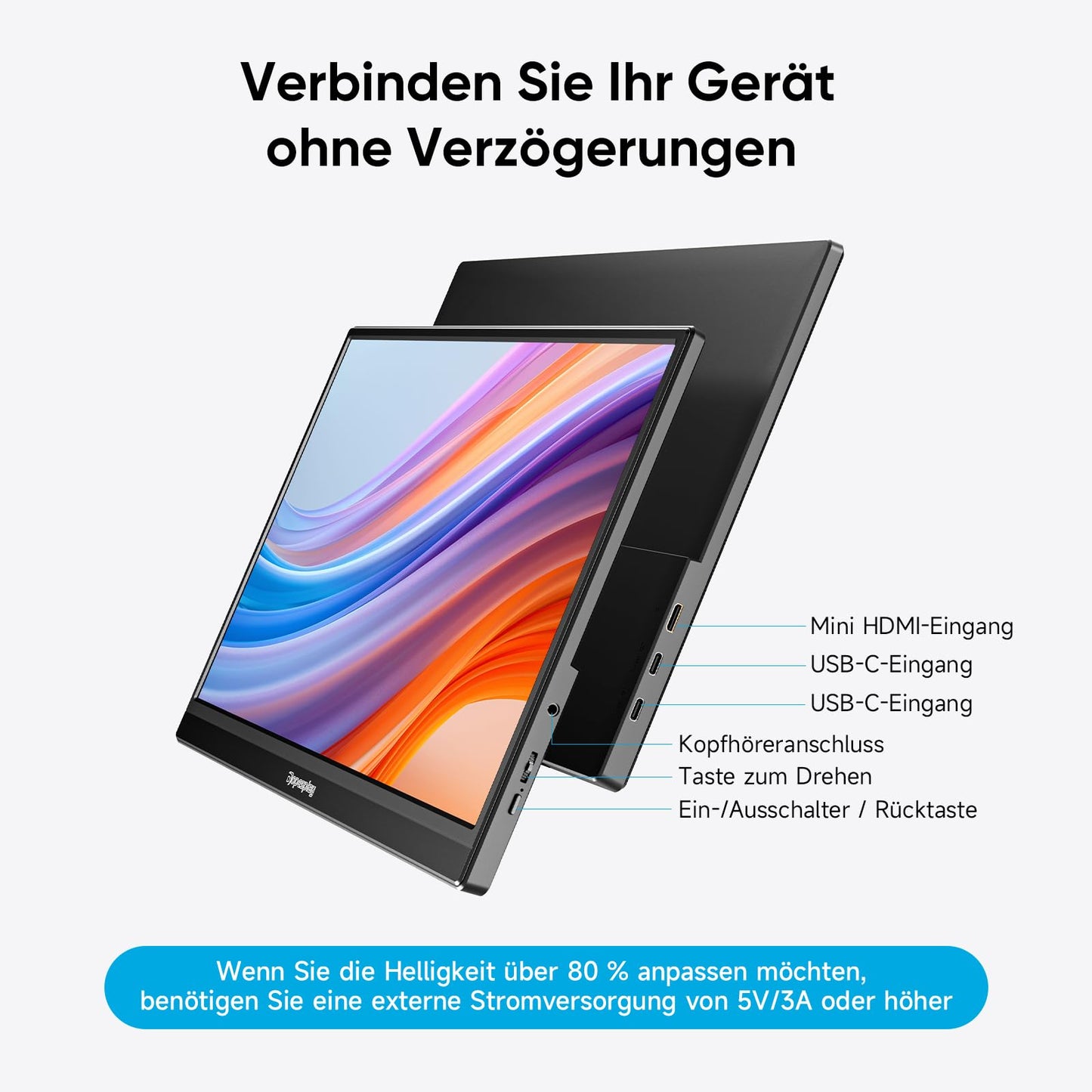 Dopesplay 2025 Latest Portable Monitor 15.6-inch, FHD 1080P IPS Ultra-slim, Mobile Monitor with Kickstand, USB Monitor for Laptop, PC, Mac, PS4/5, Xbox, and Switch.