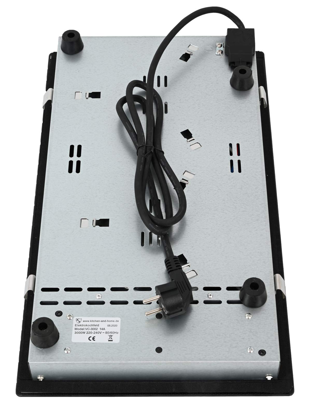 K&H Domino Glass Ceramic Cooktop VC-3002 [2 ZONES] - Hob 2 cooking fields Double - Cooktop 2 plates Independent - Double hotplate Built-in & freestanding - 30CM 3000 Watt - 9 power levels
