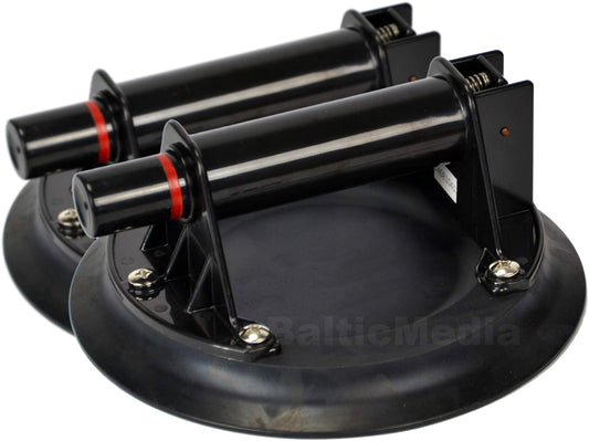 2-piece set vacuum suction cups including transport case. Glass lifter glass suction cup suction holder vacuum lifter plate lifter suction handle suction plate for FLAT and SMOOTH surfaces - NOT for: see list points.