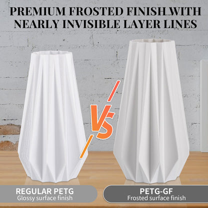 TINMORRY fiberglass-reinforced PETG filament 1.75mm, high impact resistance PETG GF 3D printing filament, durability & stiffness, suitable for most FDM 3D printers, 1 KG 1 coil, Frosted White