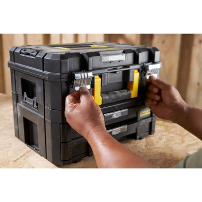 STANLEY FatMax Pro-Stack tool box empty tool case - tool chest (21.5L capacity, with 2 drawers and organizers for small parts, with metal closures) FMST1-71981