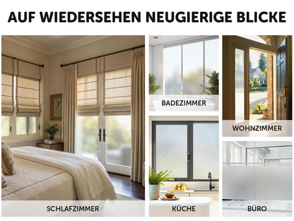 aboveBED window film opaque - 75 x 400 cm, privacy window film static cling, frosted glass film self-adhesive window with anti-UV, privacy protection for home office (Frosted-Look)