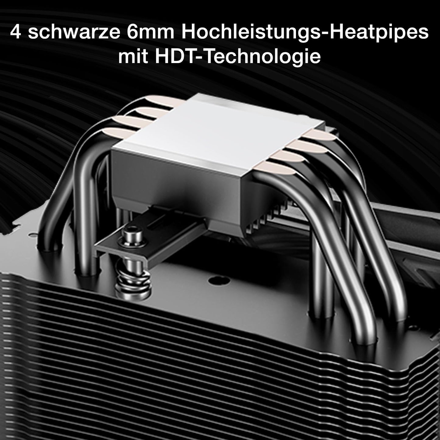 be quiet! Pure Rock 3 Black air cooler, very high cooling performance, 4 high-performance heat pipes with HDT technology, optimized Pure Wings 3 120mm PWM fan, pre-installed mounting bracket.
