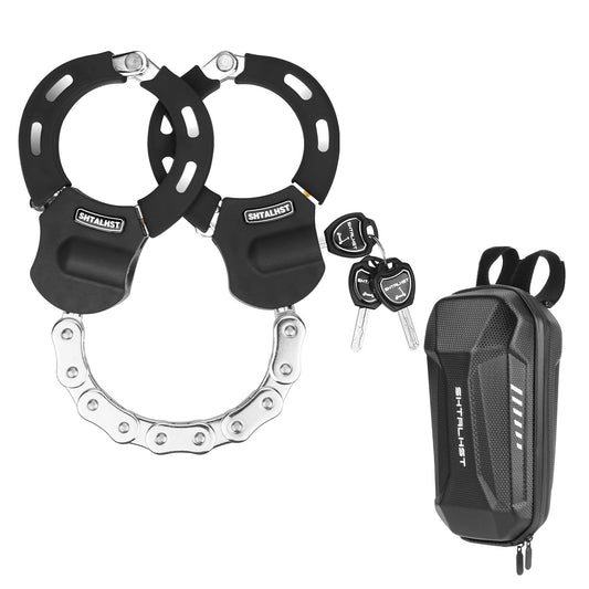 E-scooter lock, handcuff lock, lock for e-scooter and scooter lock, e-scooter accessory, handcuff cable lock for Segway, Ninebot, Xiaomi, NIU scooters (black)