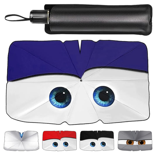 Zuquik Premium Car Sunshade, UV Blocker, 125 x 65 cm, for small cars, includes storage bag, Lightweight and Efficient, blue