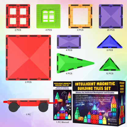 Desire Deluxe Magnetic Building Blocks Montessori Toy for Kids, Magnetic Blocks for Boys and Girls, Ages 3 4 5 6 7 8, 57pc Set