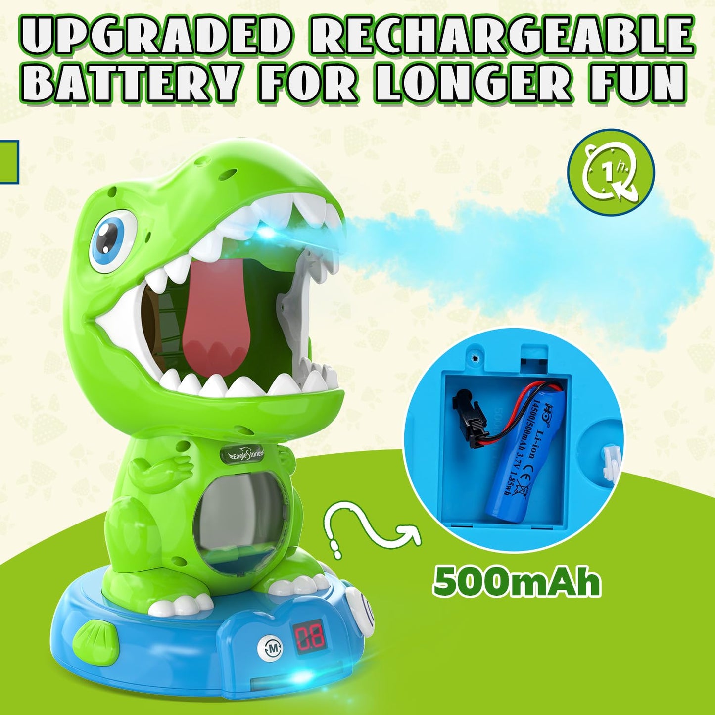 EagleStone Remote Control Dinosaur Shooting Toy for Kids, Electronic Moving Dino Shooting Game with Spay & Auto Scoring, Lights & Sounds, Party Favors, Toy for 6,7 8 Years