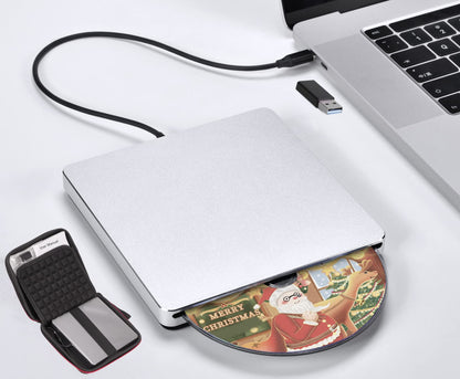 NOLYTH External CD Drive for Laptop, External DVD Drive for Mac MacBook, Slot-in External Optical Drives, Portable USB CD Drive External Burner External Drive for PC Apple Windows Desktop