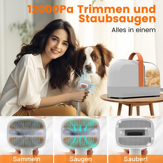 AIRROBO dog grooming machine with vacuum 12000 Pa, pet brush hair remover for dogs cats, quiet grooming machine for dogs with grooming tools, 1.4L dust container, PG10