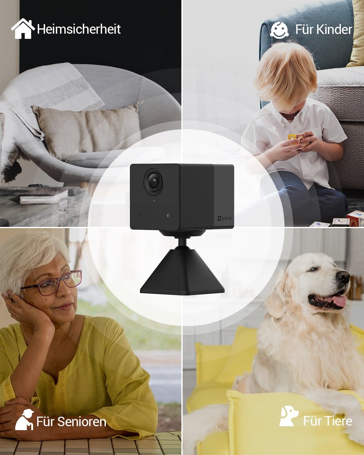 EZVIZ 1080P WiFi IP Surveillance Camera with PIR Motion Detection and Infrared Night Vision, for indoor use, dog, pet, baby monitor, compatible with Alexa, BC2.