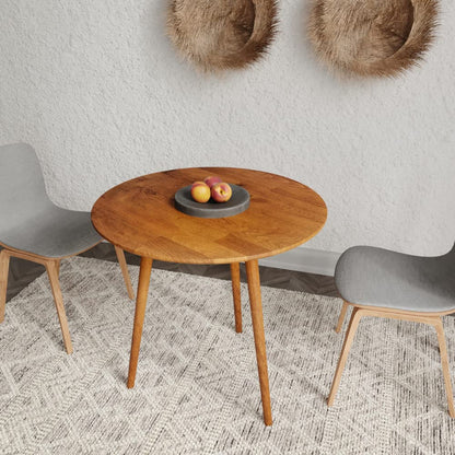 Gozos Oviedo Round Dining Table, Stylish Kitchen Table made of Solid Beech Wood, Wooden Dining Table with Easy Assembly - Solid Living Room Table - Vintage Table Ø 80 cm
