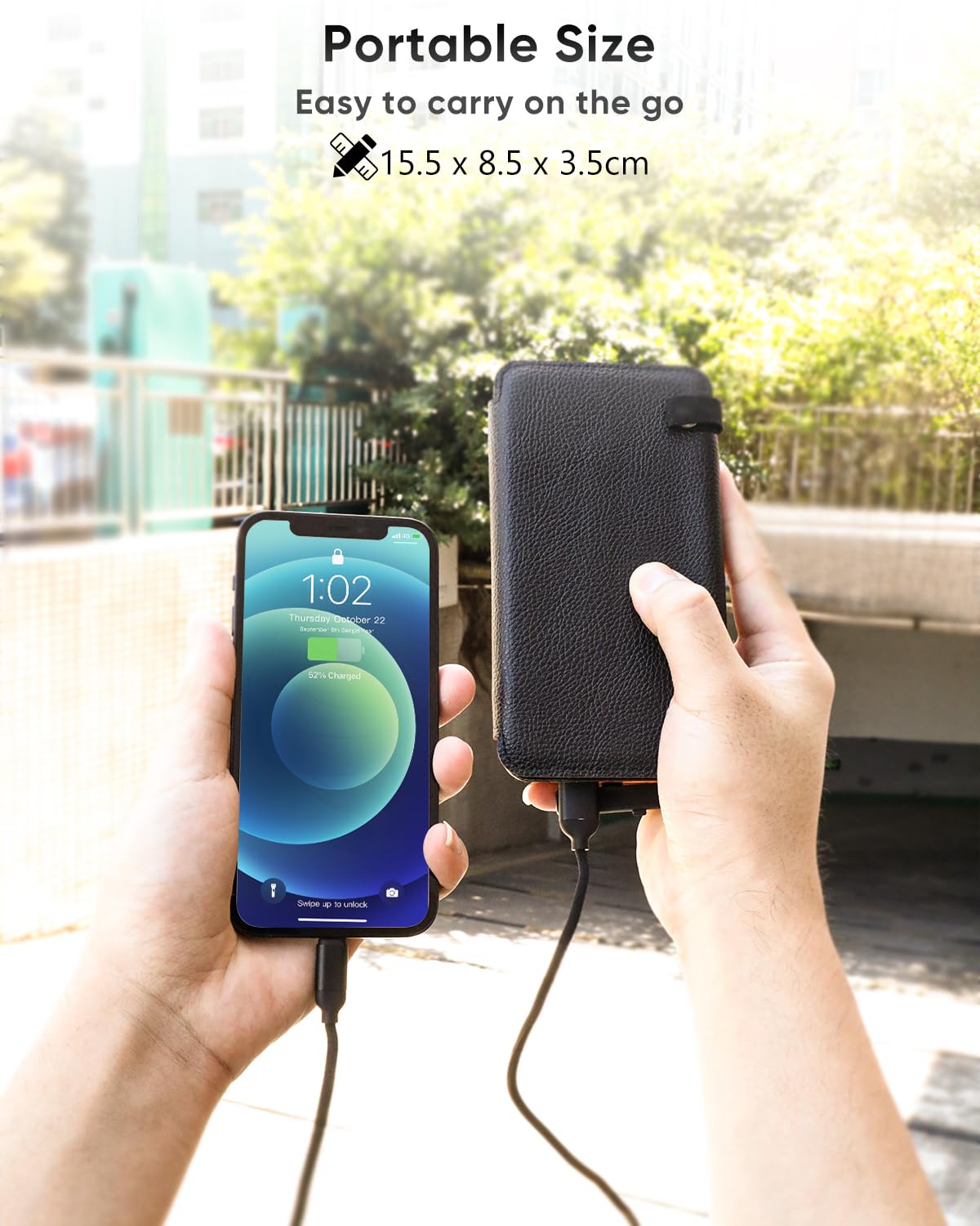 ADDTOP Solar Power Bank 25000mAh - Portable solar charger with 4 solar panels, outdoor waterproof external battery pack with 2 USB A & 1 USB C for iPhone, Android, and tablet, camera outdoor Orange