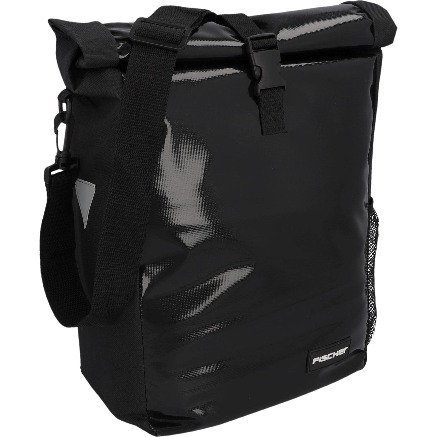 FISCHER Bike Rack Bag Courier, bike bag, messenger bag, reflector, 18 liters, water resistant, black