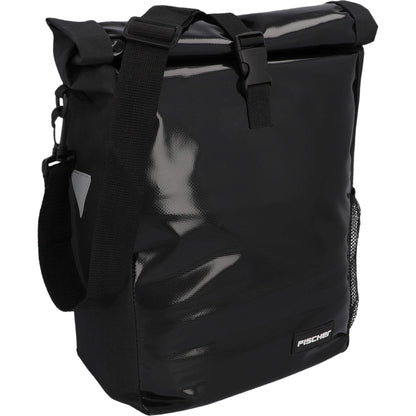 FISCHER Bike Rack Bag Courier, bike bag, messenger bag, reflector, 18 liters, water resistant, black