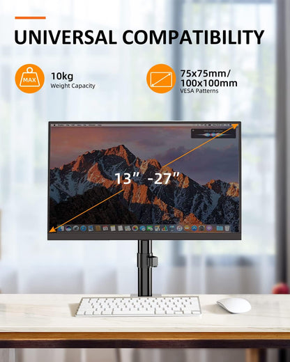 Suptek Monitor Mount for 13-27 inch Screens Monitor Stand Tilt Swivel Height Adjustable MD9401