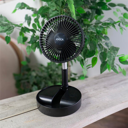 Jocca stand fan with 7200mAh battery, adjustable height 36-98 cm, remote control, 3 speeds, USB charging, foldable