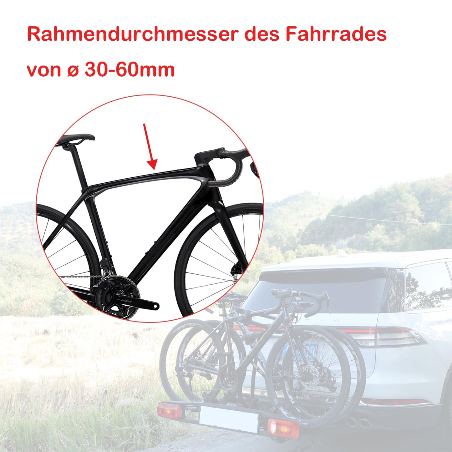 Frame holder, 25cm in length, bike mount bike holder, bike carrier, bike holder mounting clamp for RV, lockable, for U-shaped tube.