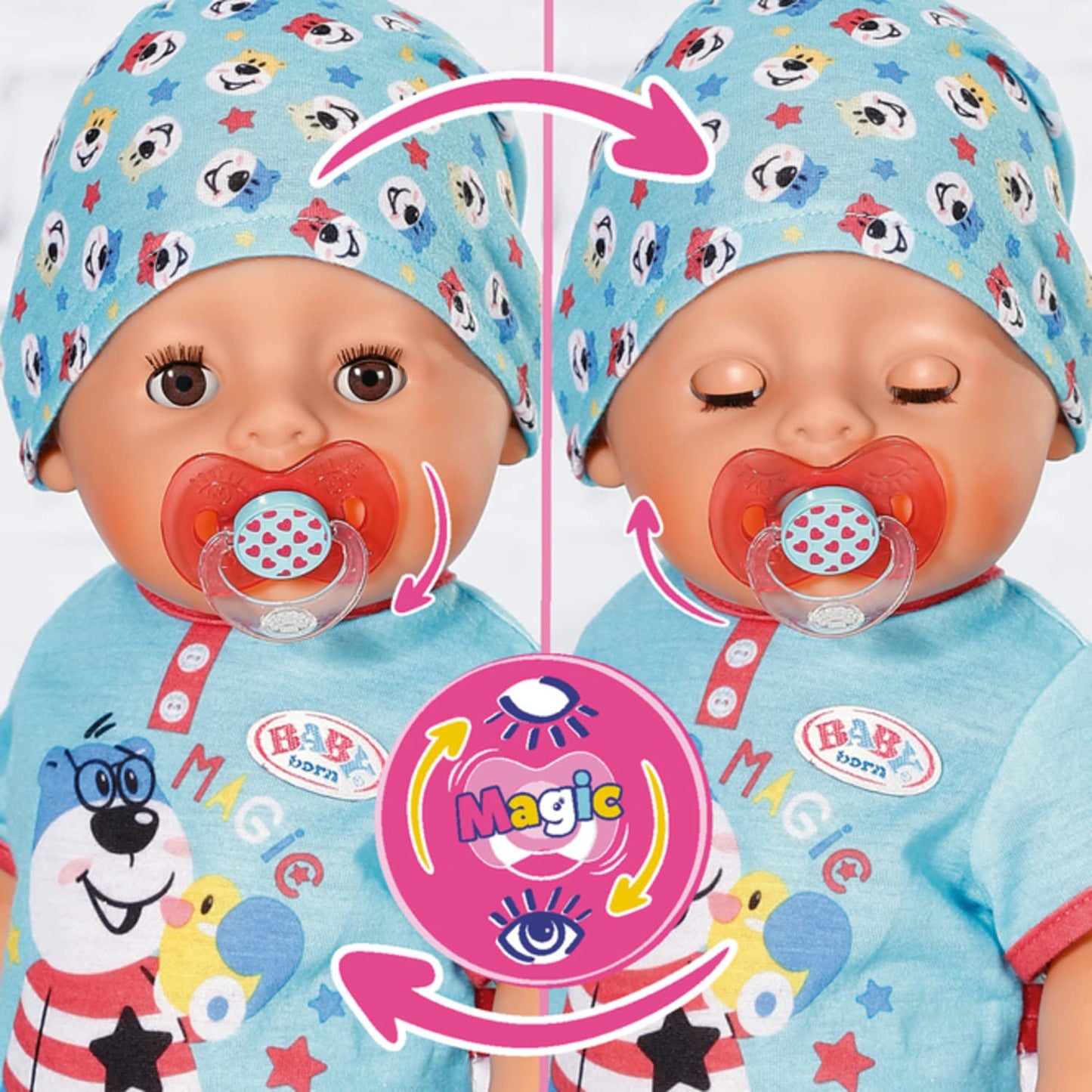 BABY born Magic Boy, baby doll with 10 functions for children aged 3 and up, no battery required, 43cm tall, 827963 Zapf Creation