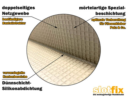 slotfix® tileable ready-to-install wall niche 60x30x10cm as a shower shelf in drywall provides more storage space in bathroom & Co. Exclusive storage with center divider.