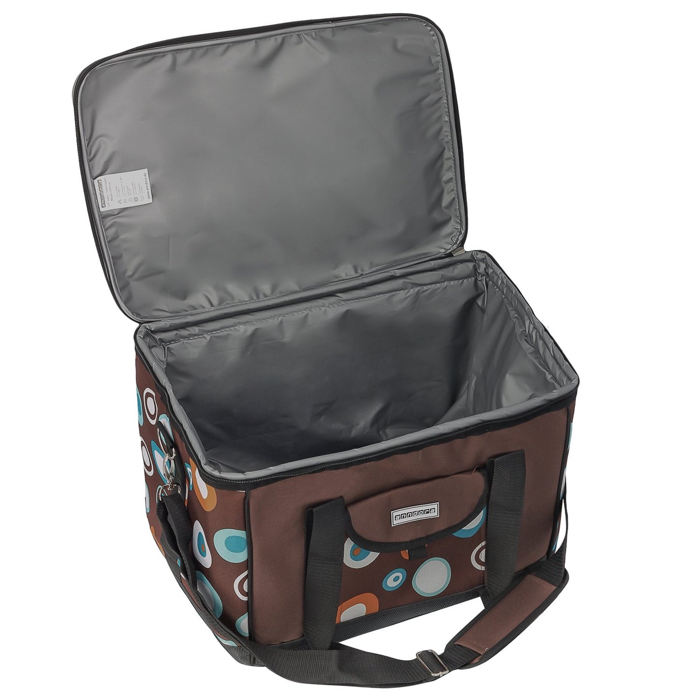 Anndora cooler bag XL brown light blue 40 liters - cooler box insulated bag picnic bag