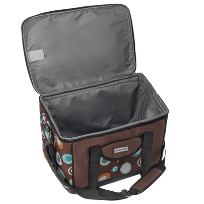 Anndora cooler bag XL brown light blue 40 liters - cooler box insulated bag picnic bag