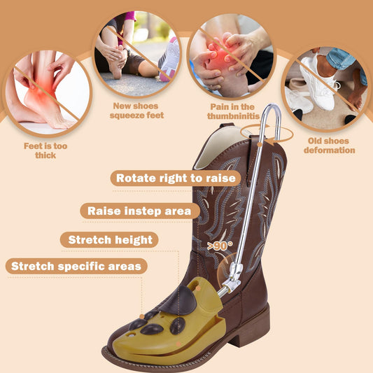 Exshoiu Shoe Stretcher, Boot Stretcher, High Instep Shoe Stretcher, Pair of Adjustable Shoe Stretchers for Men and Women.