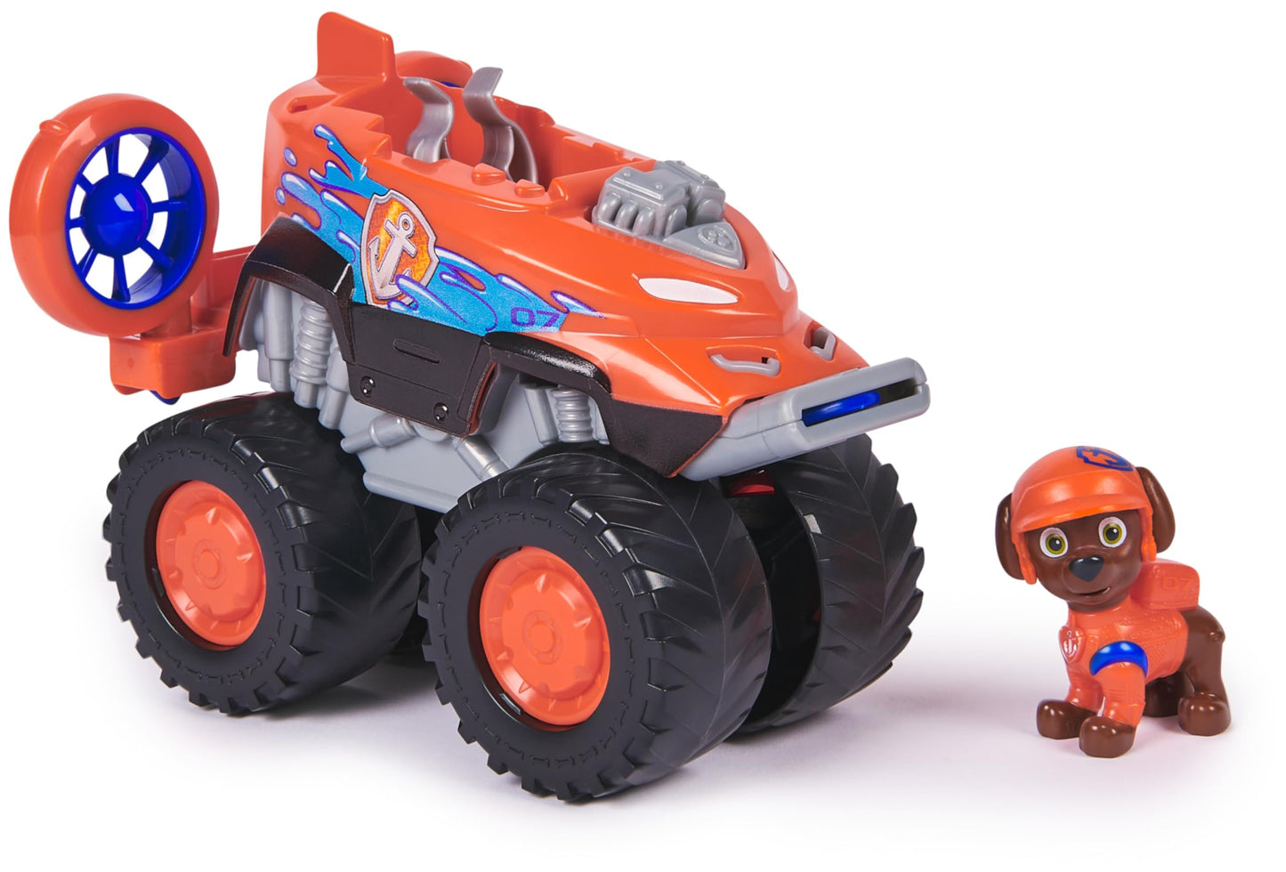 PAW Patrol Rescue Wheels - Zuma's Monster Truck Vehicle with missile launch and Zuma figure, toy for children ages 3 and up.