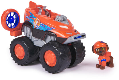 PAW Patrol Rescue Wheels - Zuma's Monster Truck Vehicle with missile launch and Zuma figure, toy for children ages 3 and up.