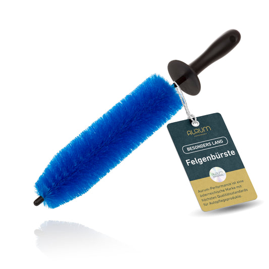 Aurum-Performance® Wheel Brush for effective car cleaning - Professional long wheel brush for gentle wheel cleaning - Wheel Brush alloy wheel cleaning brush.