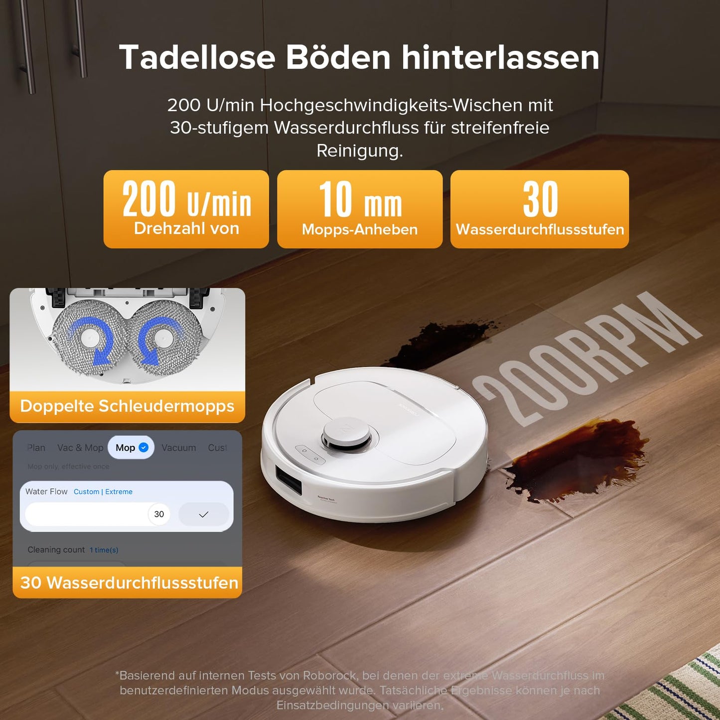 Roborock QV35S robot vacuum with mopping function, 10,000 Pa HyperForce suction power, Anti-Tangle brushes, lift-up mops, Intelligent obstacle avoidance, Multi-function docking station (White)