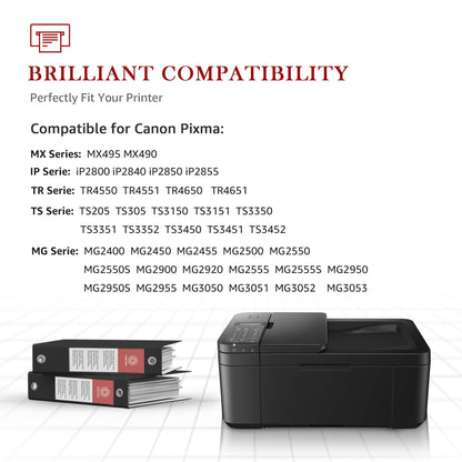 Toner Kingdom PG-545XL CL-546XL Compatible Ink Cartridges for Canon Printers 545 546 XL for Canon Pixma TR4550 Cartridges for Canon Pixma TS3450 MX495 TS3150 TS3350 TS3351 TR4551 TR4650 MG3050 (Black, Color)
