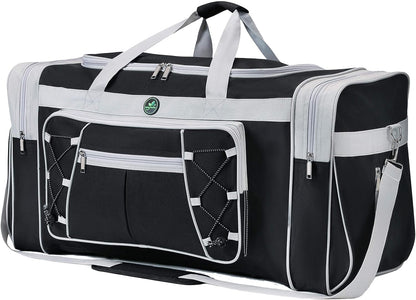 Spring Country travel bag for men, weekend bag, lightweight, extra large, Oxford duffle, gym, durable luggage, waterproof for men and women, 66 cm, Gray/White, X-Large